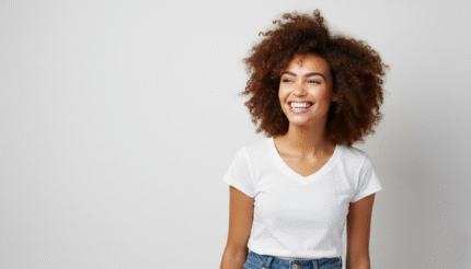 Tshirt de Algodón Cuello V Unicolor